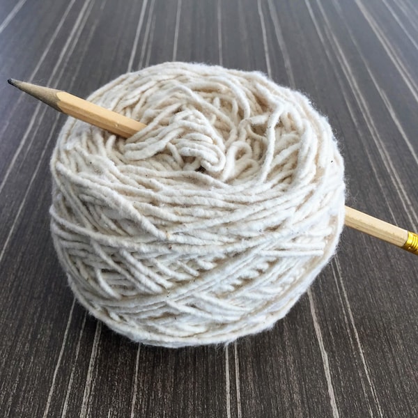 Undyed Natural Cotton Yarn 1 Ply - Natural Color Cotton Yarn - Natural Cotton - Unbleached Cotton Yarn - 100% Cotton Yarn - Handmade Yarn