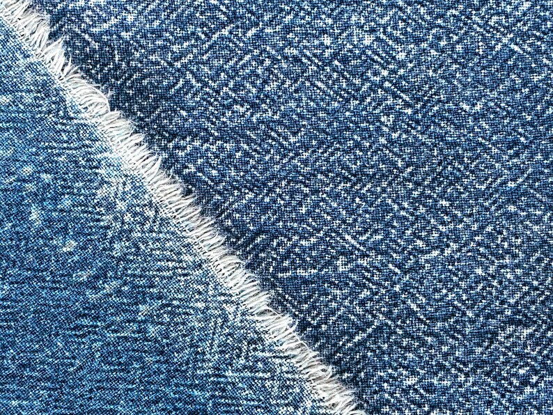 Stone Washed Hand Dyed Indigo Cotton Fabric Blue Fabric Etsy Israel