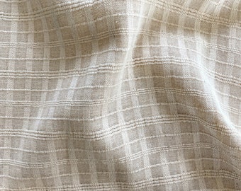 Unbleached Fabric By The Yard - Undyed Fabric - White Fabric - Weavers Cloth - Natural Color Fabric - Textured Fabric