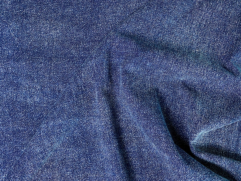 1.5 Yard Stone Washed Over Dyed Indigo Cotton Fabric Blue Etsy