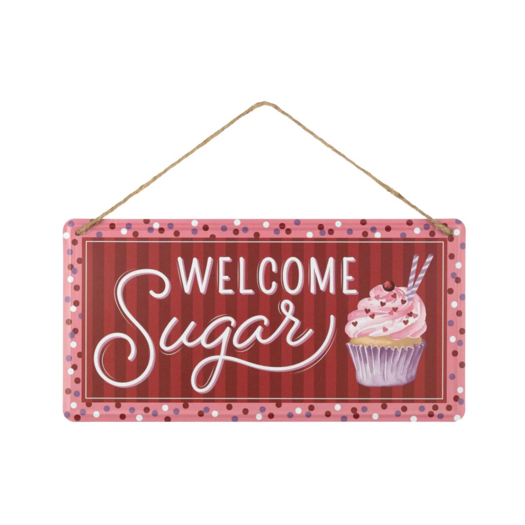 Welcome Sugar Cupcake Metal Sign Wreath Decoration - Etsy