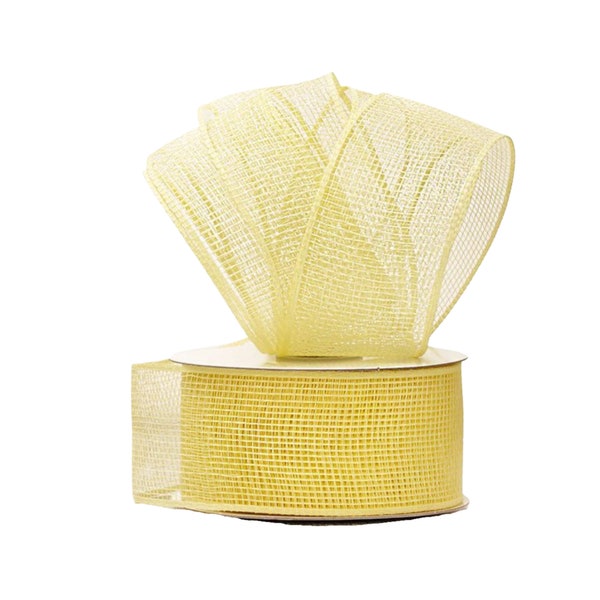 Poly Deco Mesh Ivory Cream White 2.5" Ribbon