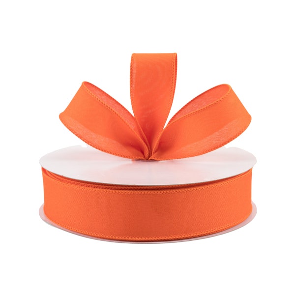 Orange Canvas Faux Burlap 1.5" Wired Ribbon