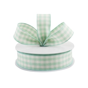 Green Plaid Ribbon, Moss Green Ribbon, Buffalo Check Ribbon