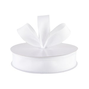 White Canvas Faux Burlap 1.5&quot; Wired Ribbon