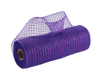 Purple Metallic 10" Poly Deco Mesh