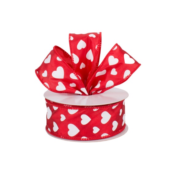 Red and White Jester Print Satin Ribbon 1 1/2 Inch 1 Yard 