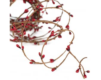 Natural Red Pip Berry 21' Wired Garland