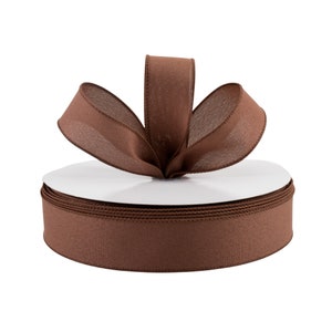 Brown Canvas Faux Burlap 1.5&quot; Wired Ribbon