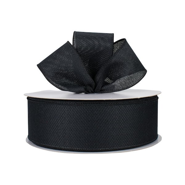 Black Canvas 2.5" Wired Ribbon