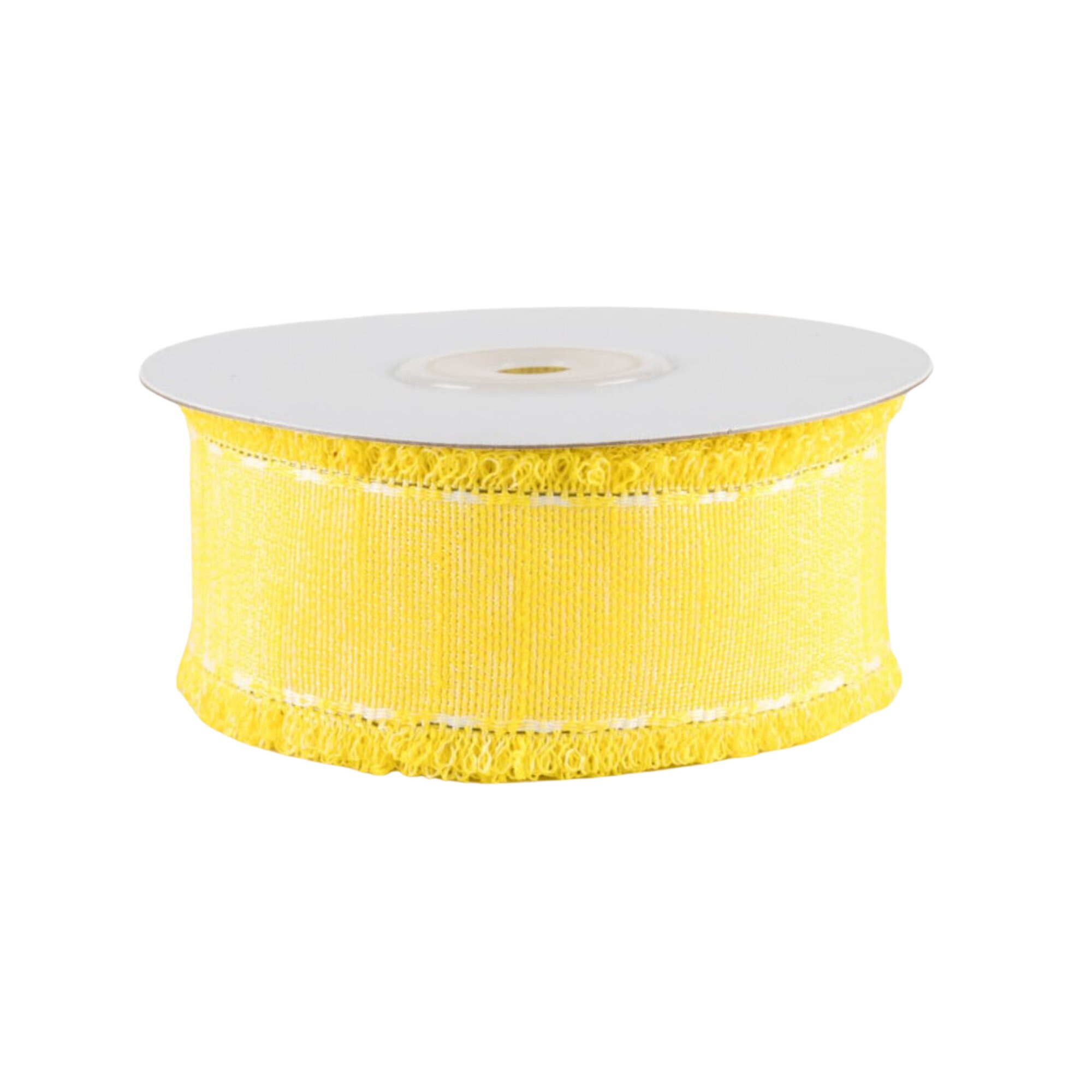 Slub Ribbon Slub Fuzzy Edge Yellow Canvas 1.5