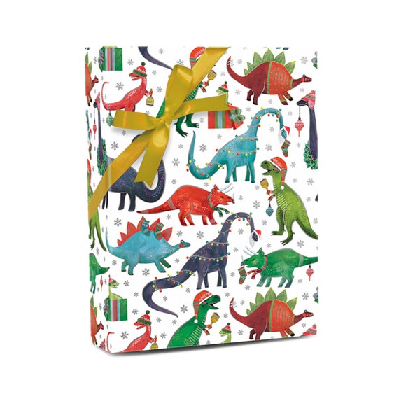 Dinosaur christmas wrapping on sale paper