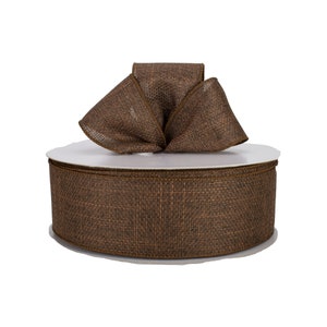 Brown Canvas 2.5" Wired Ribbon