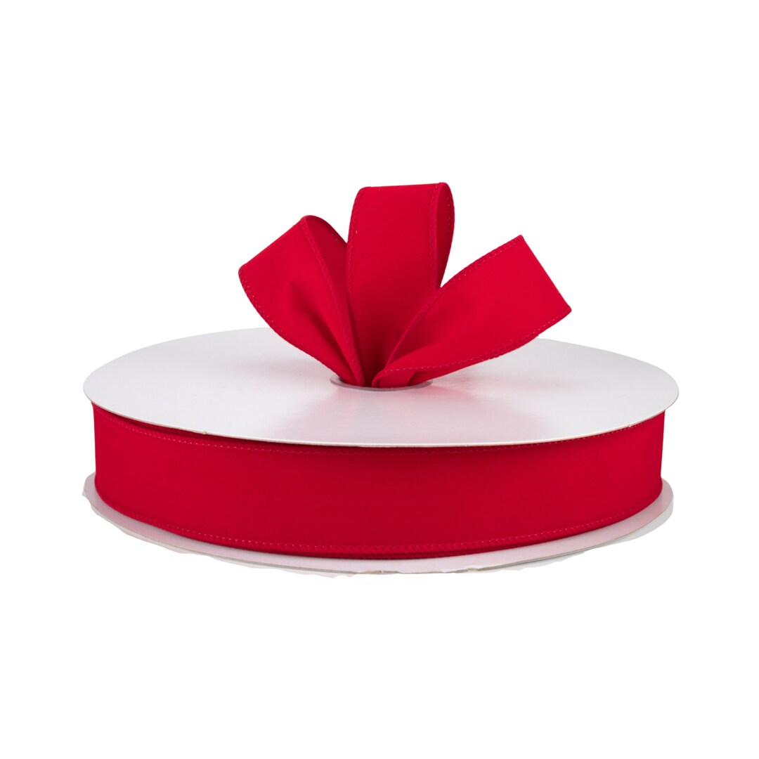 Red Velvet Fabric Wired Ribbon Etsy