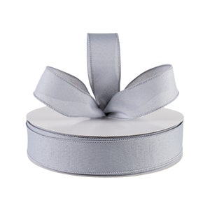 Gray Canvas Faux Burlap 1.5&quot; Wired Ribbon