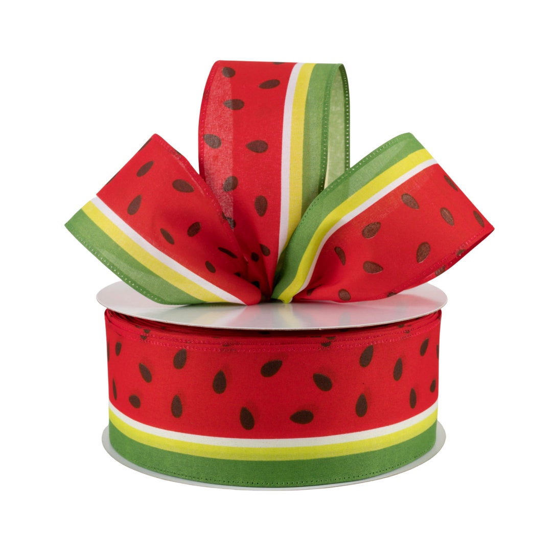 Watermelon Slice Satin Fabric 2.5