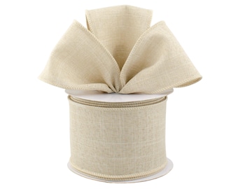 Royal Canvas Light Beige 2.5" Wired Ribbon