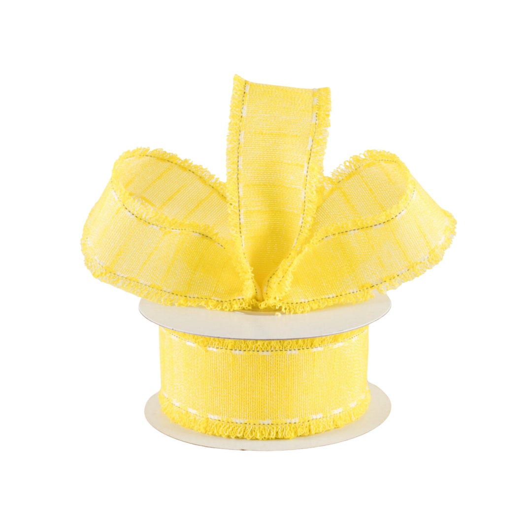 Slub Ribbon Slub Fuzzy Edge Yellow Canvas 1.5