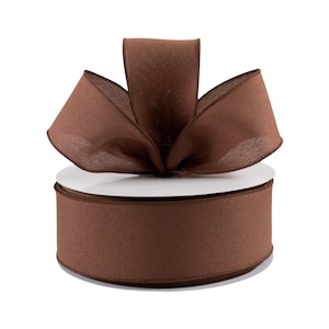 Brown Canvas Faux Burlap 2.5&quot; Wired Ribbon