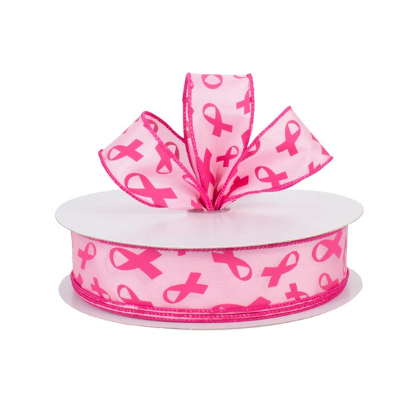 Breast Cancer Awareness Pink Satin 1.5" Wired Ribbon