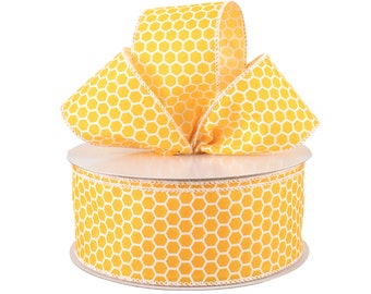 Honeycomb Satin Fabric 2.5" Wired Ribbon