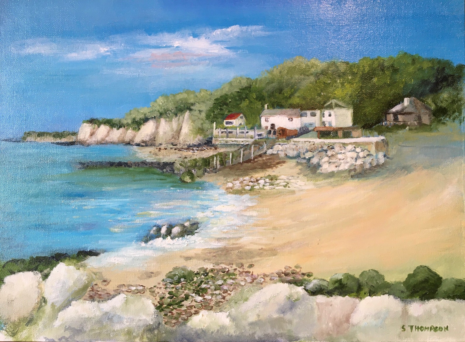 Steep hill cove Isle of Wight original oil painting 16 Etsy