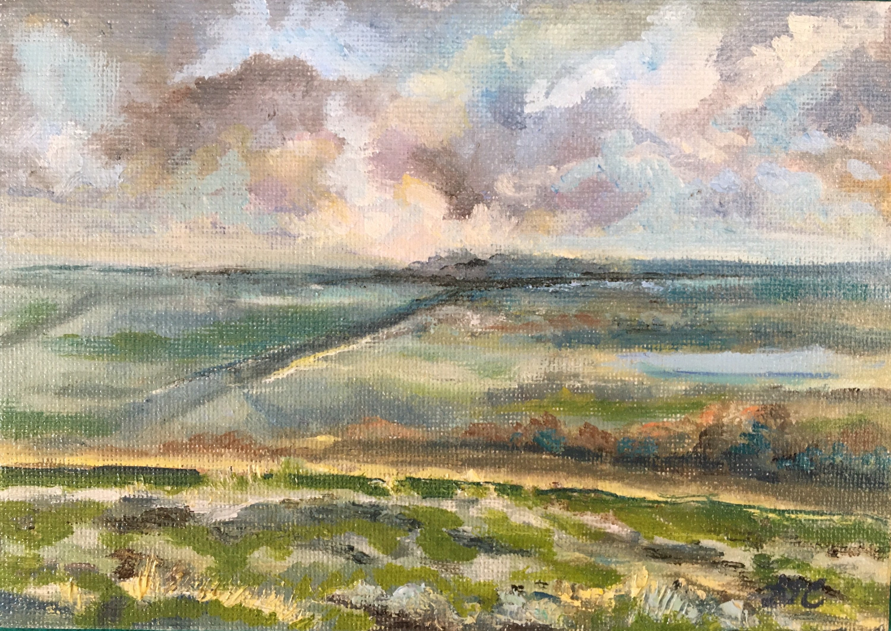 Winter landscape original oil painting 7 by 5 inches Lynne | Etsy