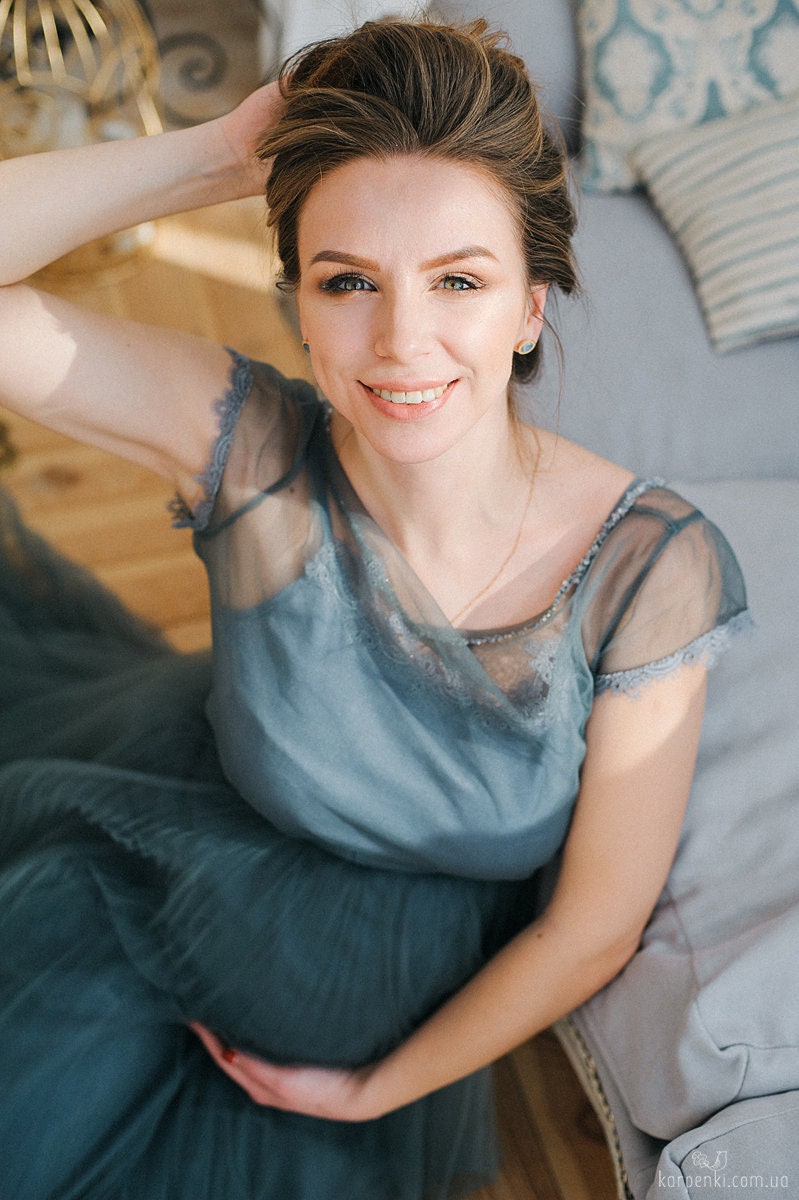 Keilholz grau Mutterschaft Kleid Boho Hochzeit langes Kleid | Etsy