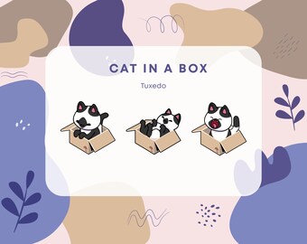 Tuxedo Cat in a Box Twitch & Discord Emotes