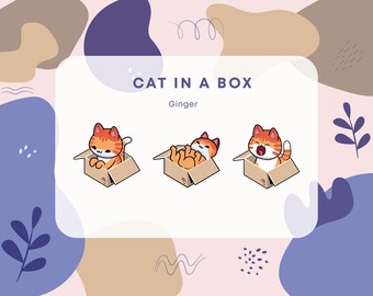 Ginger Cat in a Box Twitch & Discord Emotes