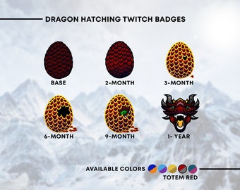 Red Dragon Hatching Twitch Badges