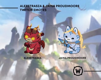 Alexstrasza and Jaina Proudmoore Cat Twitch Discord Emotes
