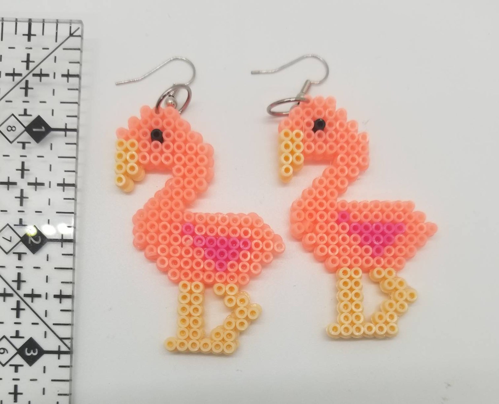 Cute Perler Bead Flamingo Nickel and Lead Free Earrings Etsy