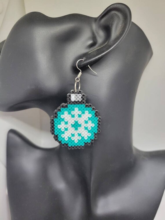 Perler Bead Earrings 8 Bit Earrings Christmas Earrings Etsy