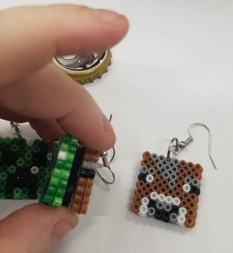 Minecraft earrings geeky jewelry gamer girl perler beads Etsy