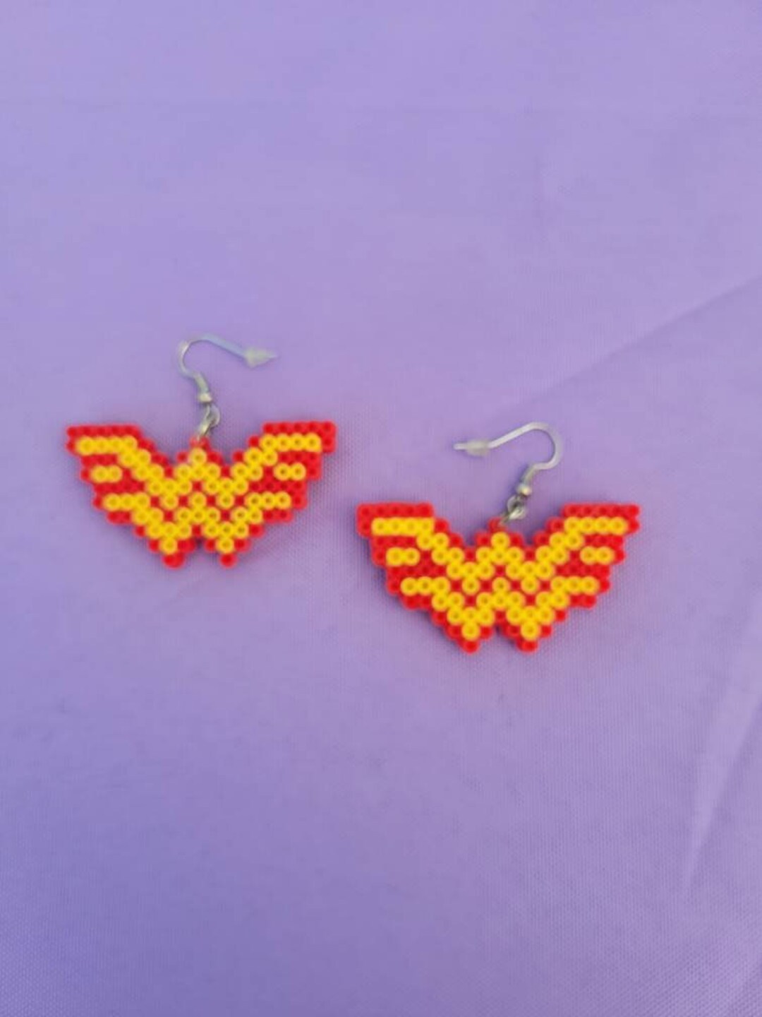 WW Earrings, Perler Bead Jewelry, Fuse Bead Earrings. Etsy