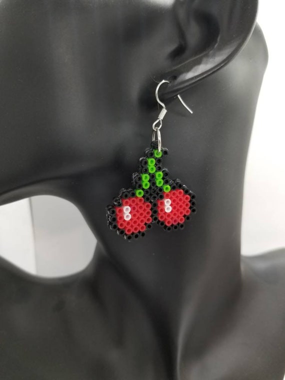 Cute Bubblegum Machine Mini Perler Bead Earrings Hama Beads Pixel Art Geek  Jewelry 8 Bit Mini Beads Kawaii Bubble Gum Candy Red 