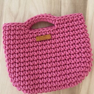 Handtasche Clutch gehäkelt, kleine Handtasche, pink kleine Häkelhandtasche, Sommer Handtasche, Skandinavischer Stil Handtasche, für sie Bild 2