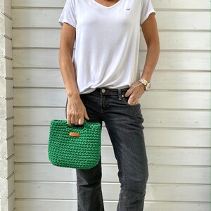 Sac à main crocheté vert émeraude, Petit sac scandinave, Pochette d'été verte, Minimalisme, Petit sac à main vert, Pour Elle