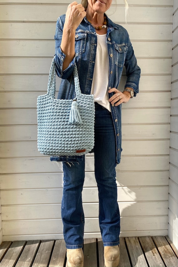Bolso crochet verano Bolso ganchillo Bolso mano celeste pastel Bolsos Happyschick Ideas Baby shower Hecho a mano Accesorios verano Etsy Espana