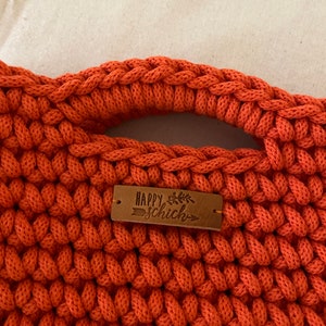 Kleine Häkelhandtasche, orange Häkeltasche, Clutch gehäkelt, Sommer Tasche, Clutch Handtasche, Häkeltasche Skandinavisher Stil, Für Damen Bild 3