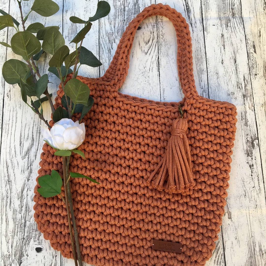 ★ CLOR ★CROCHET SHOPPER BAG Shopper Bag, Crochet Chic Handbag, Shoulder Bag Crochet