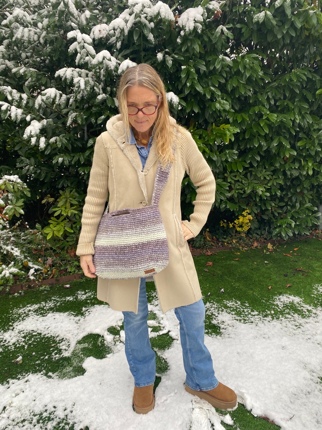 Buy Crochet Wool Bag, Crochet Crossbag, Crochet Handbag, Messenger