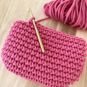 Handtasche Clutch gehäkelt, kleine Handtasche, pink kleine Häkelhandtasche, Sommer Handtasche, Skandinavischer Stil Handtasche, für sie Bild 4