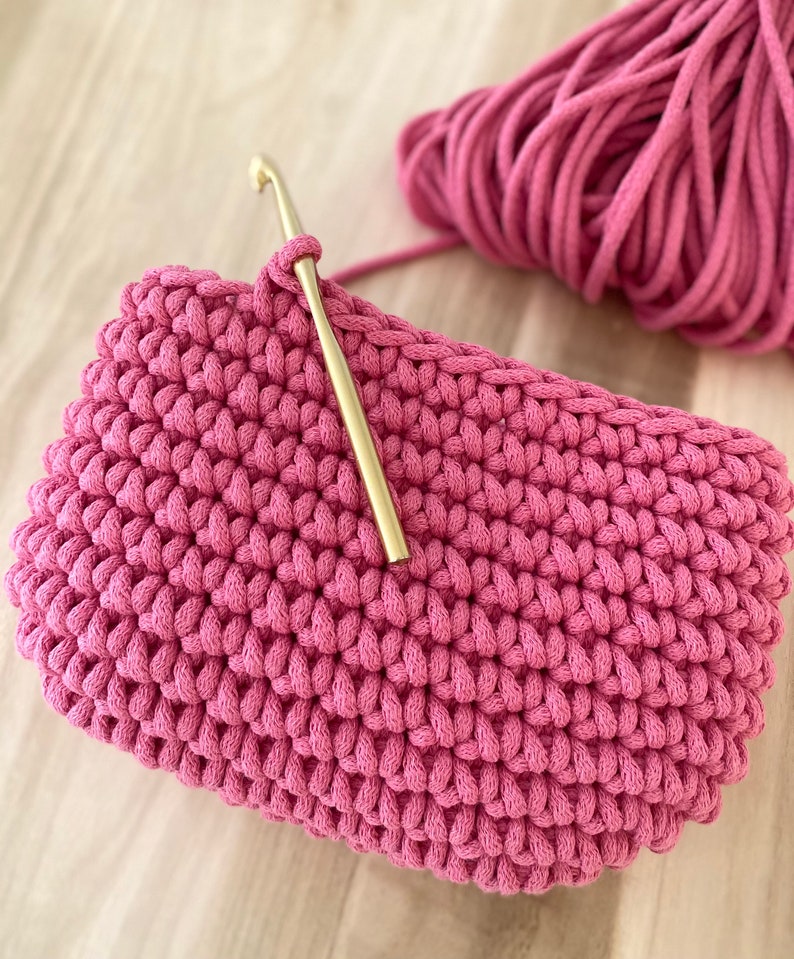 Handtasche Clutch gehäkelt, kleine Handtasche, pink kleine Häkelhandtasche, Sommer Handtasche, Skandinavischer Stil Handtasche, für sie Bild 4