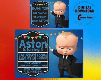 Boss Baby Printable Invite, Boss Baby, Boss Baby Invitation, Boss Baby Birthday, Boss Baby Party, Boss Baby Invites, Boss Baby Printables
