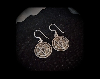 LaVeyan Baphomet Coin Earrings - Satanic Witchcraft Occult & Magic