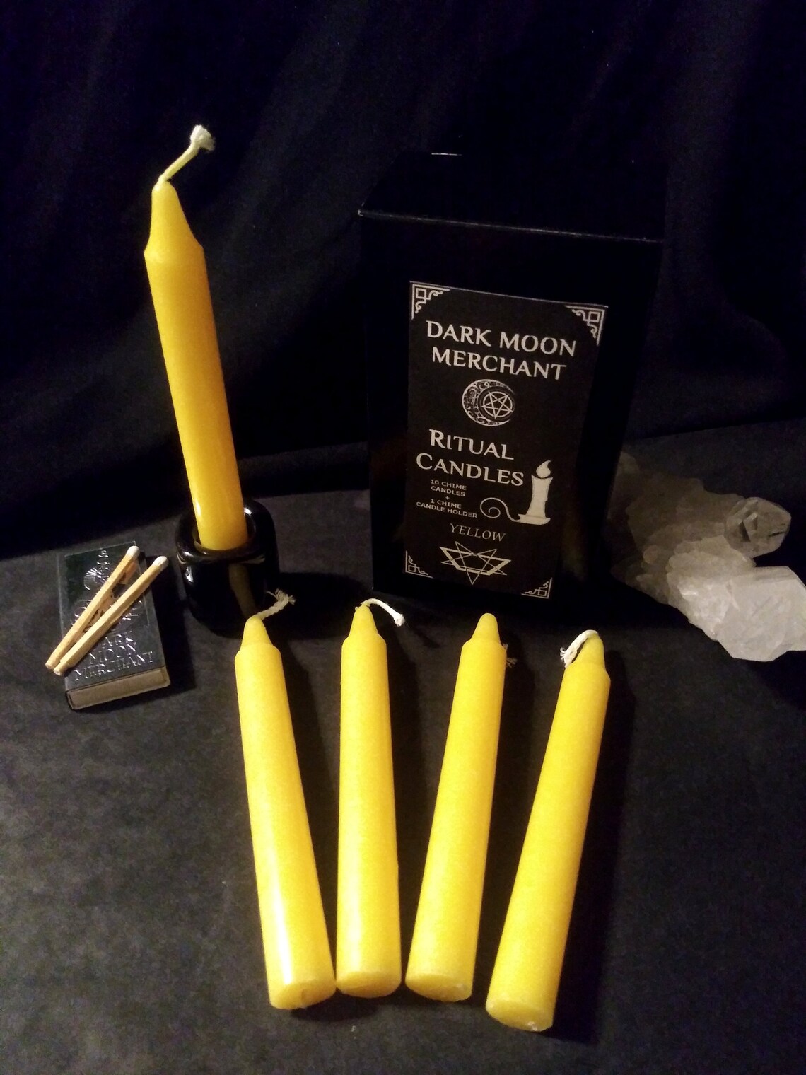 Yellow Ritual Chime Candles Kit Satanism & Satanic Etsy
