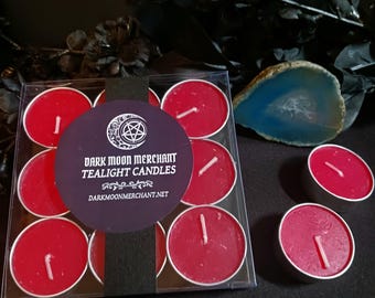 Red Ritual Tealights for Satanism Satanic Witchcraft