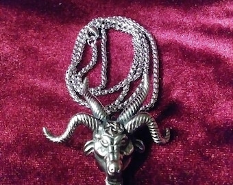 Horned Satanic Goat Pendant Necklace
